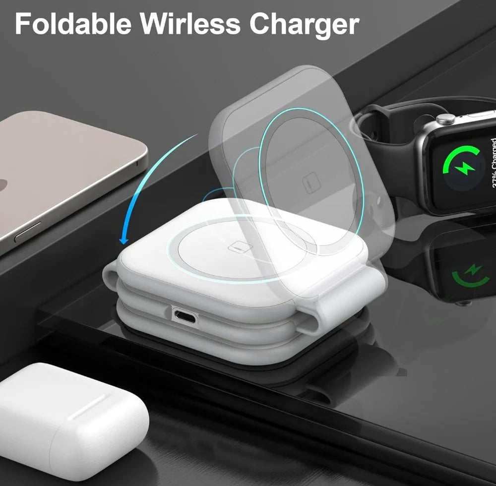 Wireless Induction Charger 3 in 1 Foldable Magsafe Charging Station