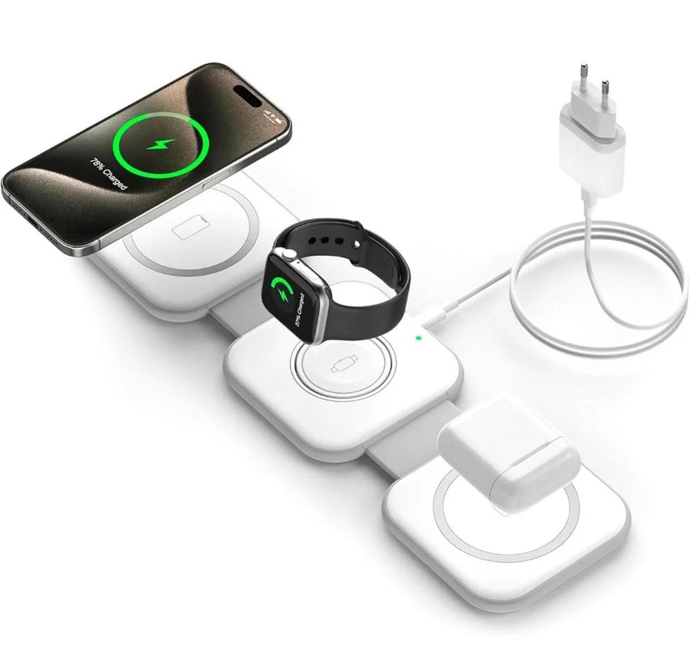 Wireless Induction Charger 3 in 1 Foldable Magsafe Charging Station