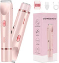 2 In 1 Dual Head Bikini Shaver Waterproof Electric Trimmer For Women Dual Head Electric Razor