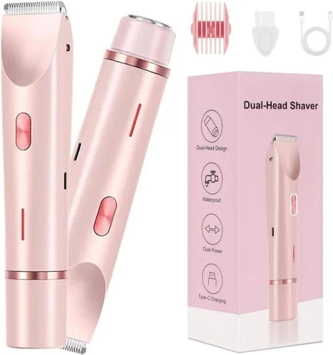 2 In 1 Dual Head Bikini Shaver Waterproof Electric Trimmer For Women Dual Head Electric Razor
