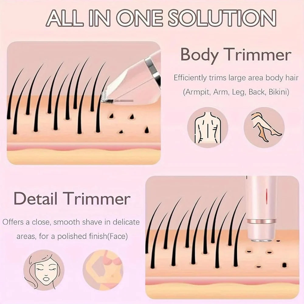2 In 1 Dual Head Bikini Shaver Waterproof Electric Trimmer For Women Dual Head Electric Razor