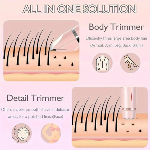 2 In 1 Dual Head Bikini Shaver Waterproof Electric Trimmer For Women Dual Head Electric Razor
