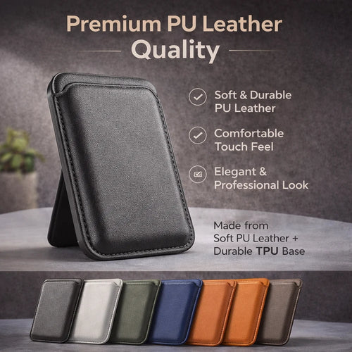 MagSafe PU Leather Magnetic Wallet Card Holder Stand for iPhone Slim Phone Wallet Case