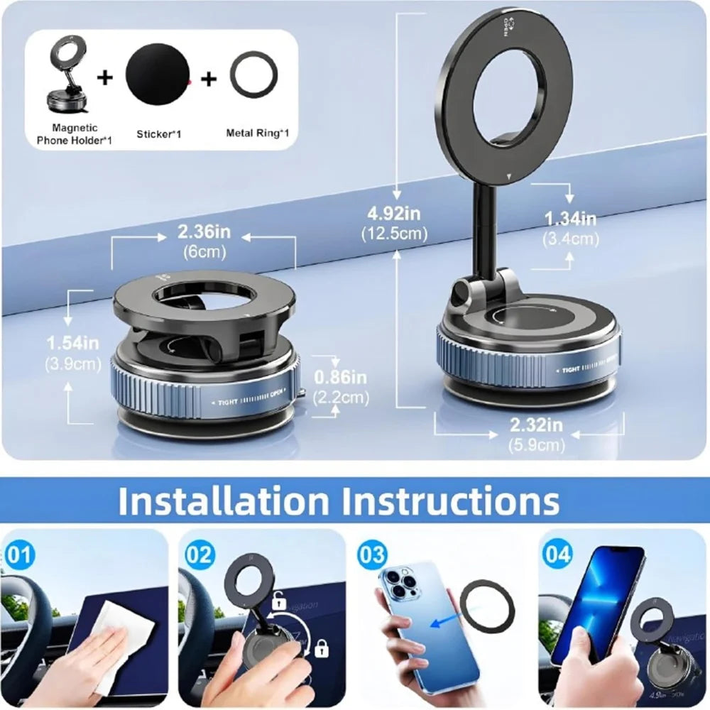 Vacuum Magnetic Phone Holder, Mounting Type: Dashboard